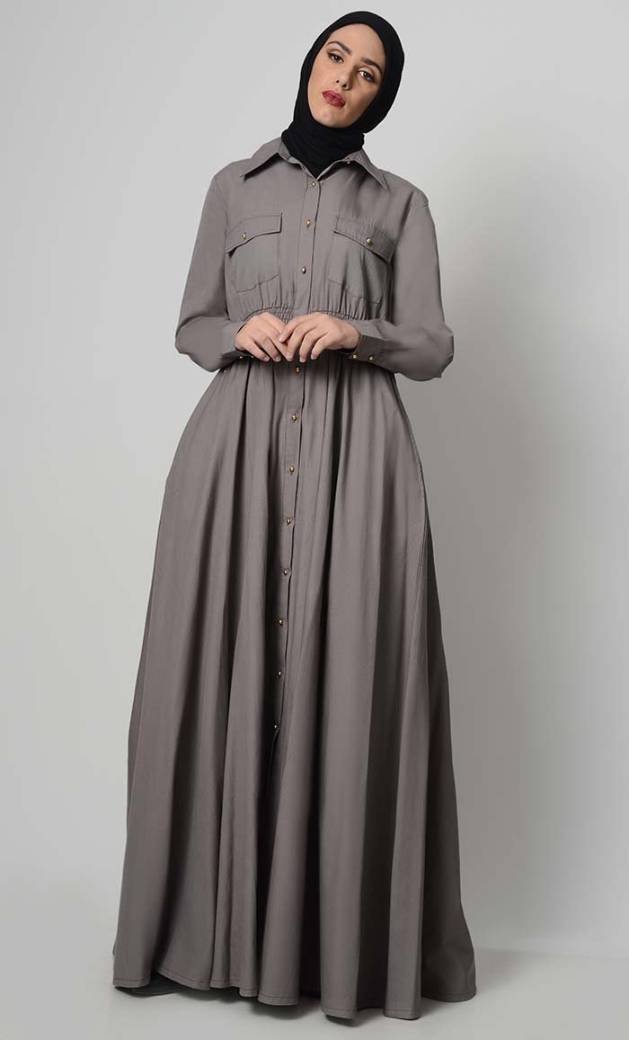 Everday Button Down Cotton Abaya