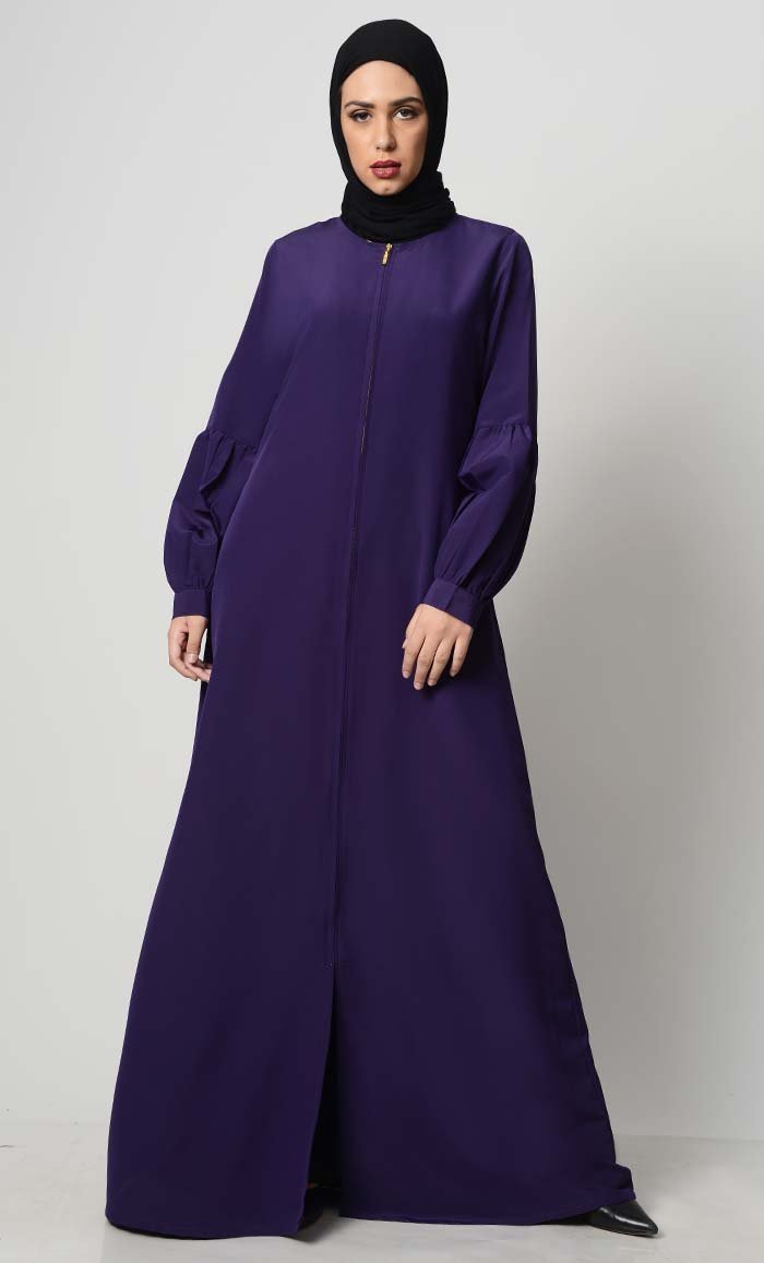 Front Zipper Basic Abaya