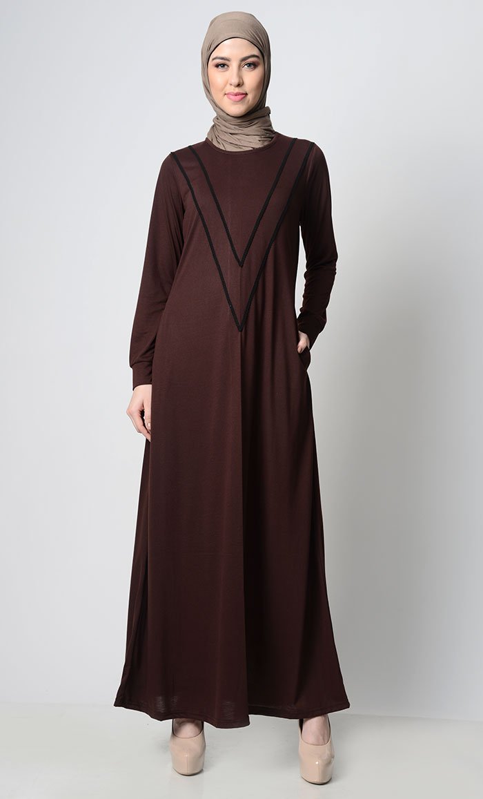 Basic Laced Viscose Abaya