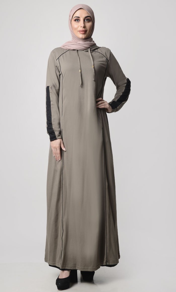 Plain Hooded Jersey Everyday Abaya