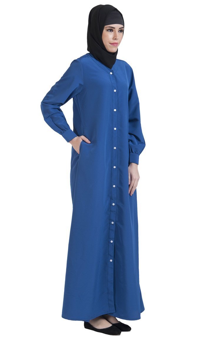 Button Down Front Open Jilbab Abaya