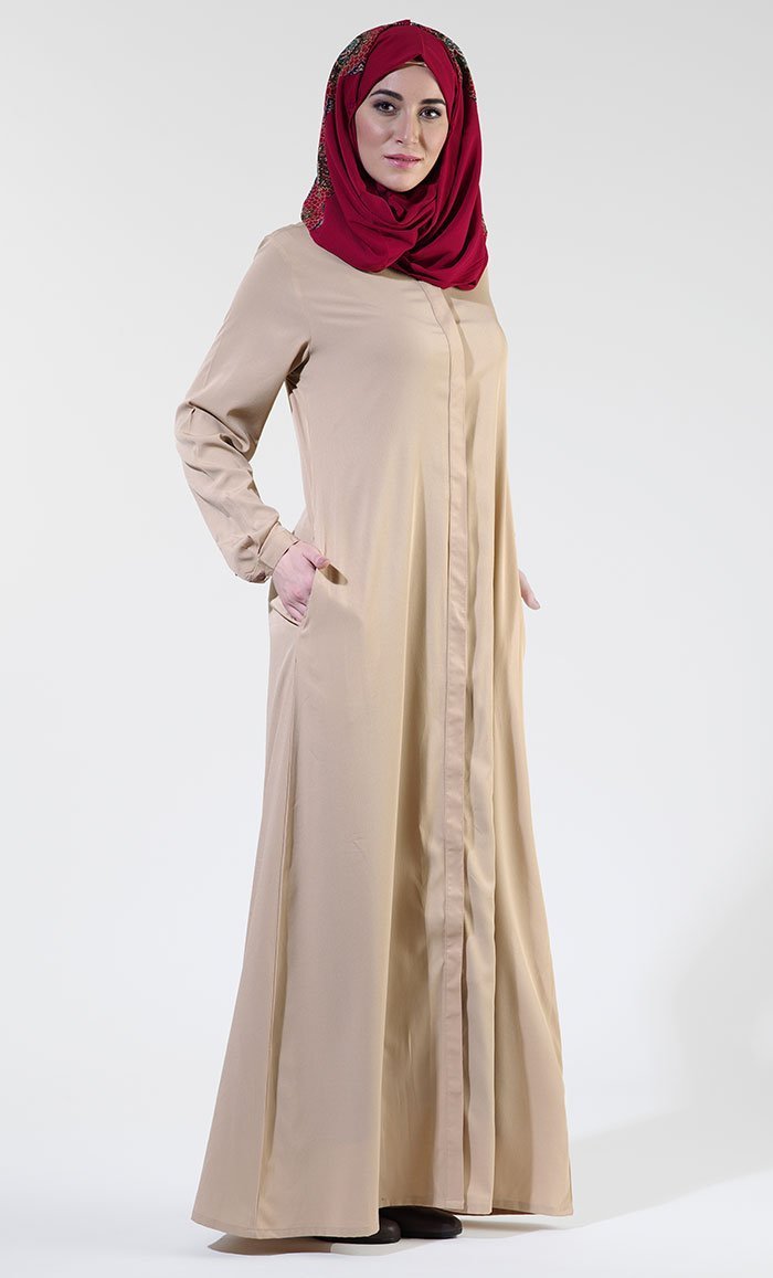 Front Open Crepe Prayer Abaya/ Jilbab