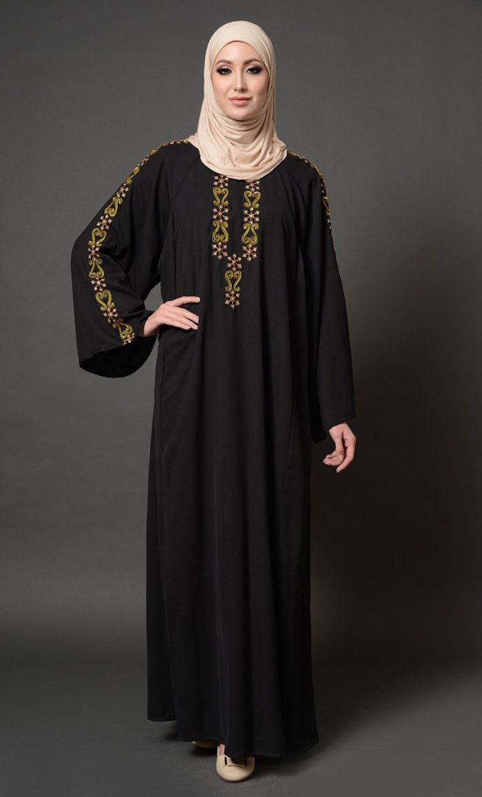 Modest. Wear Embroidered Traditional Abaya Dress