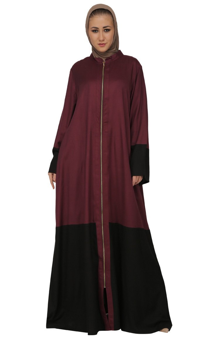 Color Block Dual Tone Long Abaya Dres