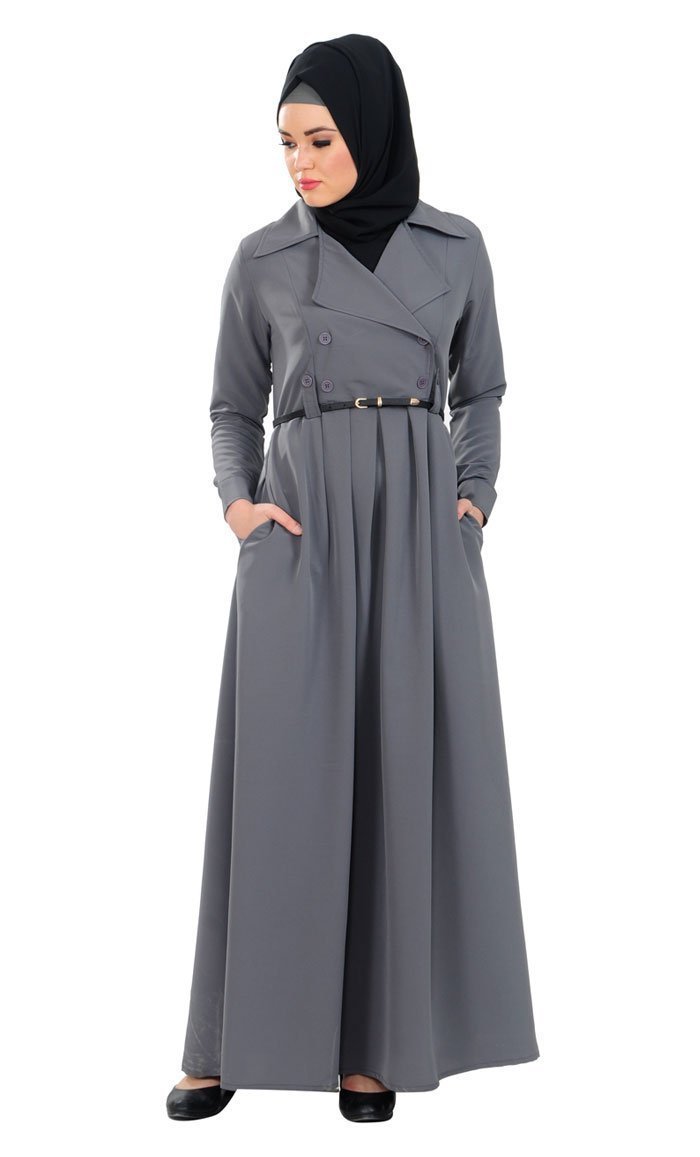 Coat style button down everyday wear abaya dress