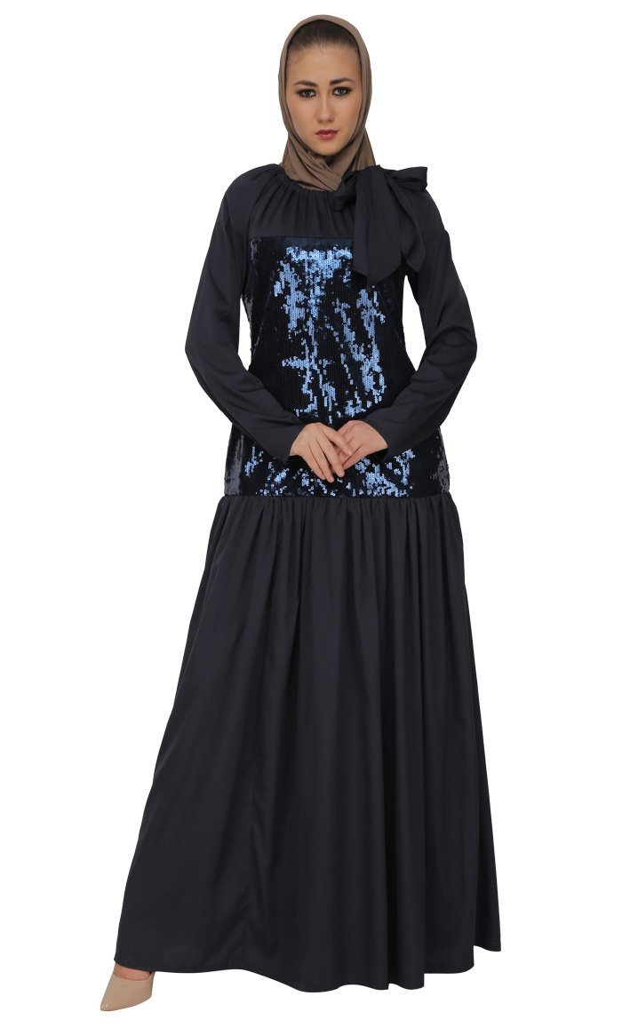 Sequins Embellished Long Abaya Dress