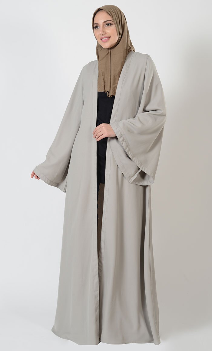 Basic Front Open Bell Sleeves Duster