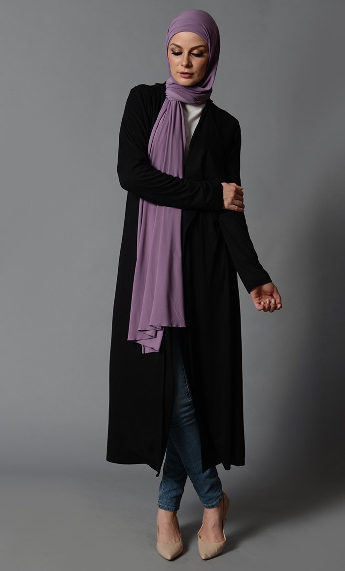 Black Lycra Shrug with Flap Collars