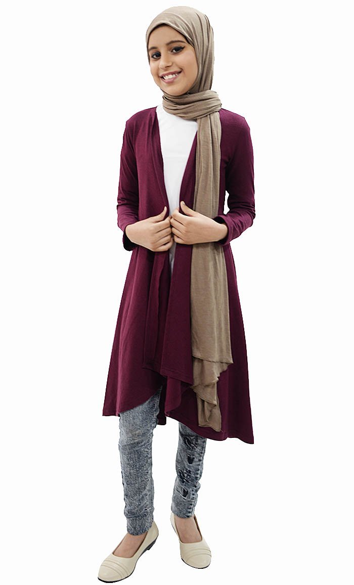 Girl Long Shrug-Wine