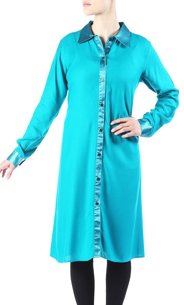 Ghada rayon button down tunic