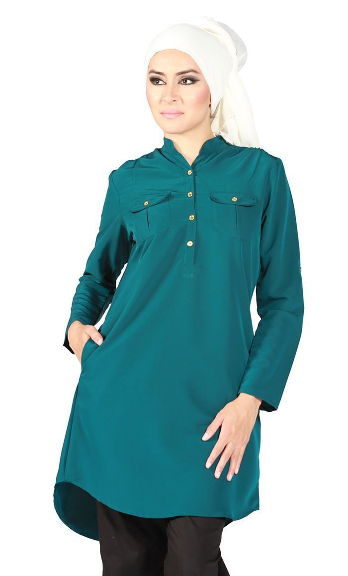 Amelle Shirt Tunic-Teal