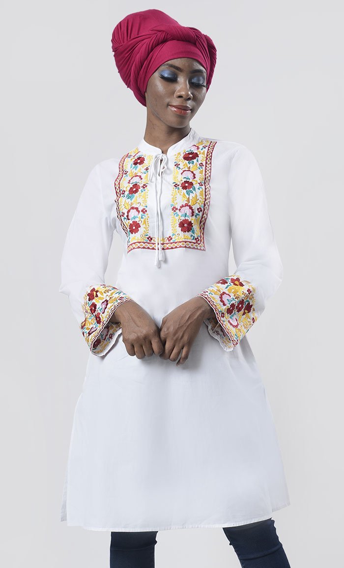 Attractive Multi-Color Embroidered Super Tunic