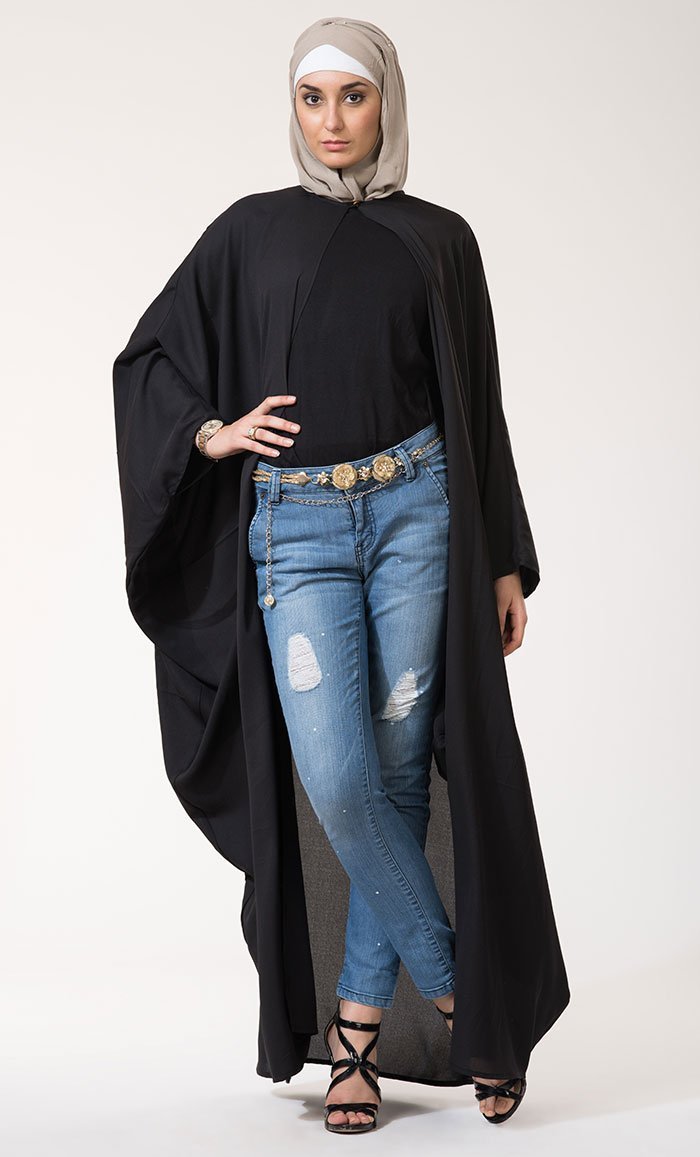 Moss Crepe Cape Shrug-Final Sale