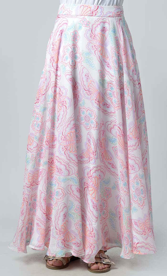 Cool Self Printed Skirt With Lining And Pockets