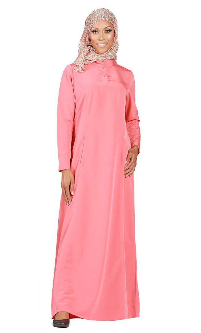 Casual Wear Twined Buttons Amatullah Abaya Dress