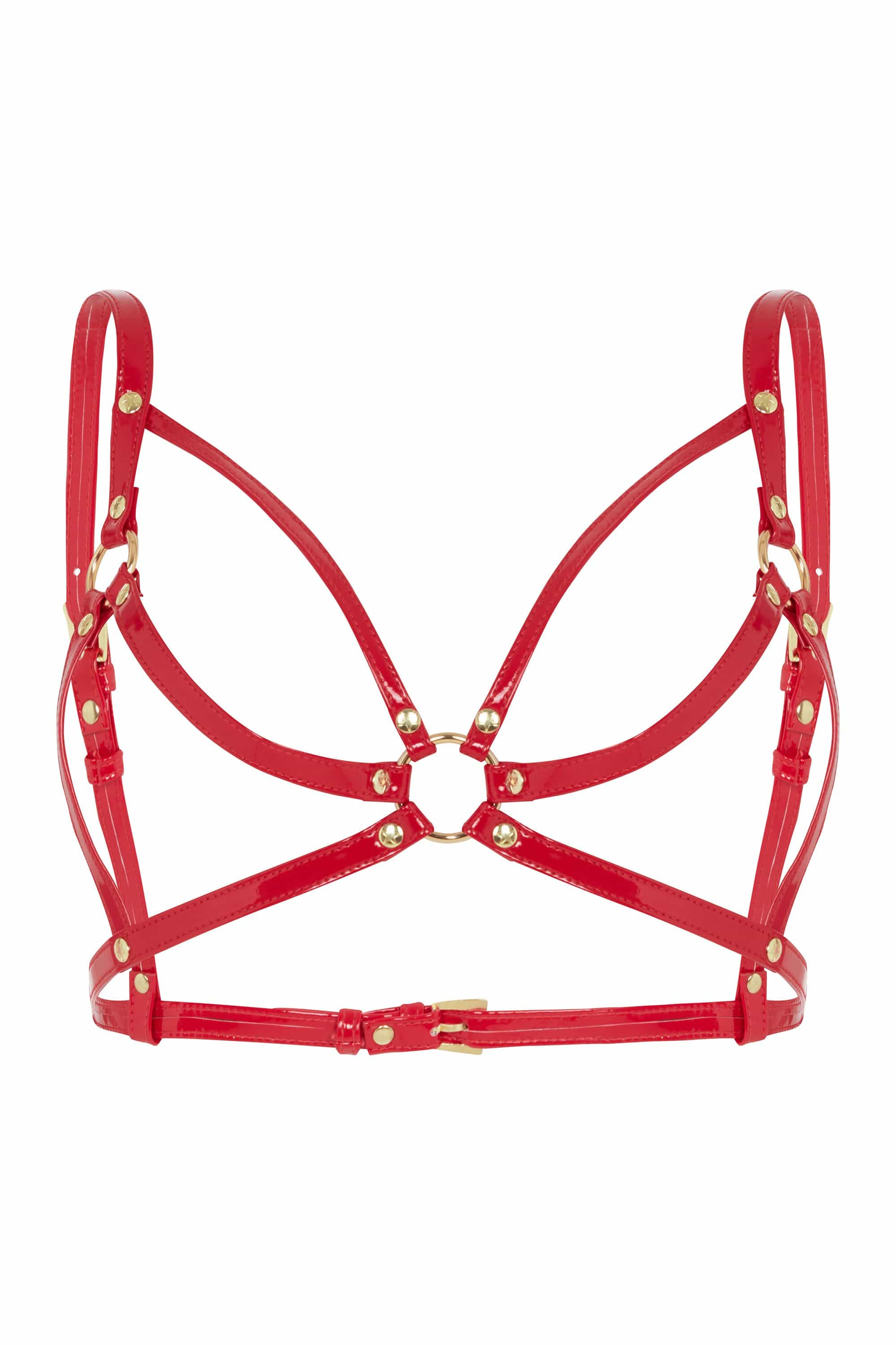 Open Harness Bra Red