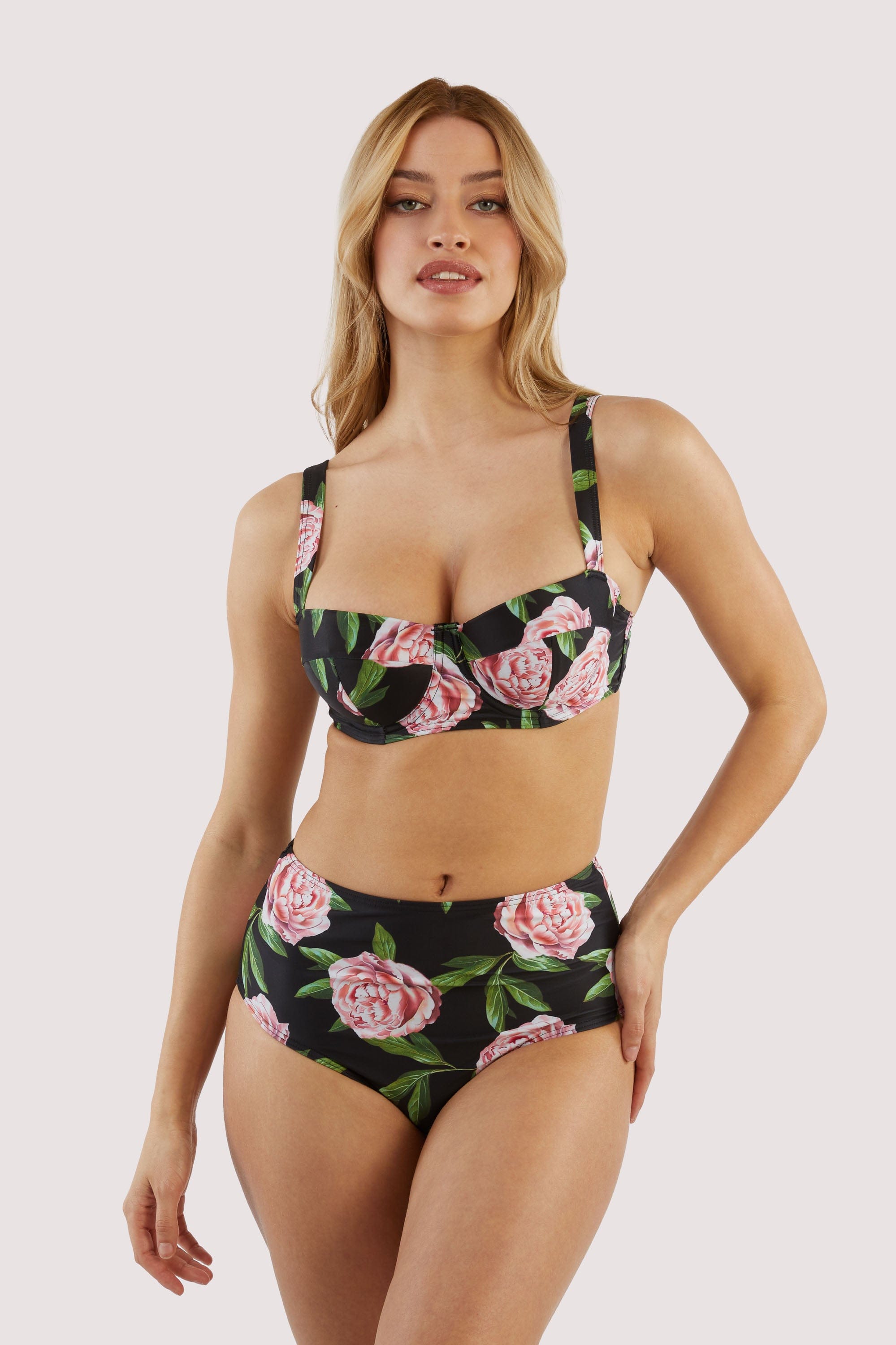 Eco Claudette Roses Padded Balcony Bikini Top