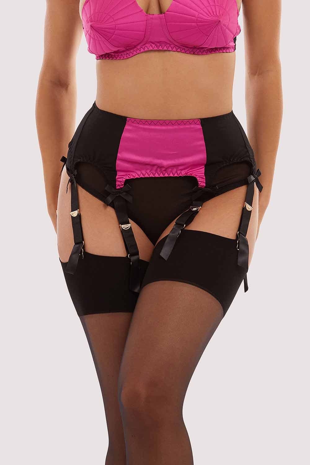 Classic Suspender Belt Hot Pink