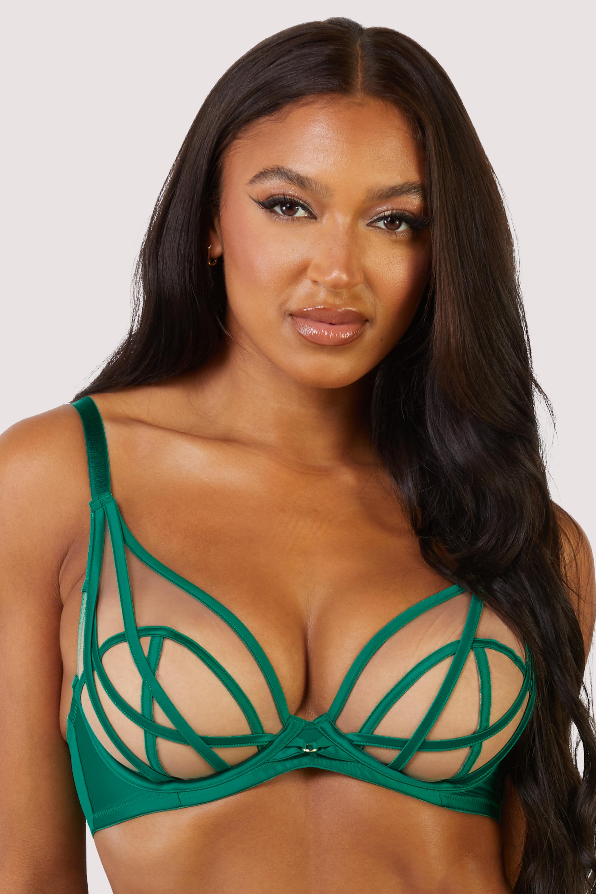 Ramona Green Mesh Plunge Bra