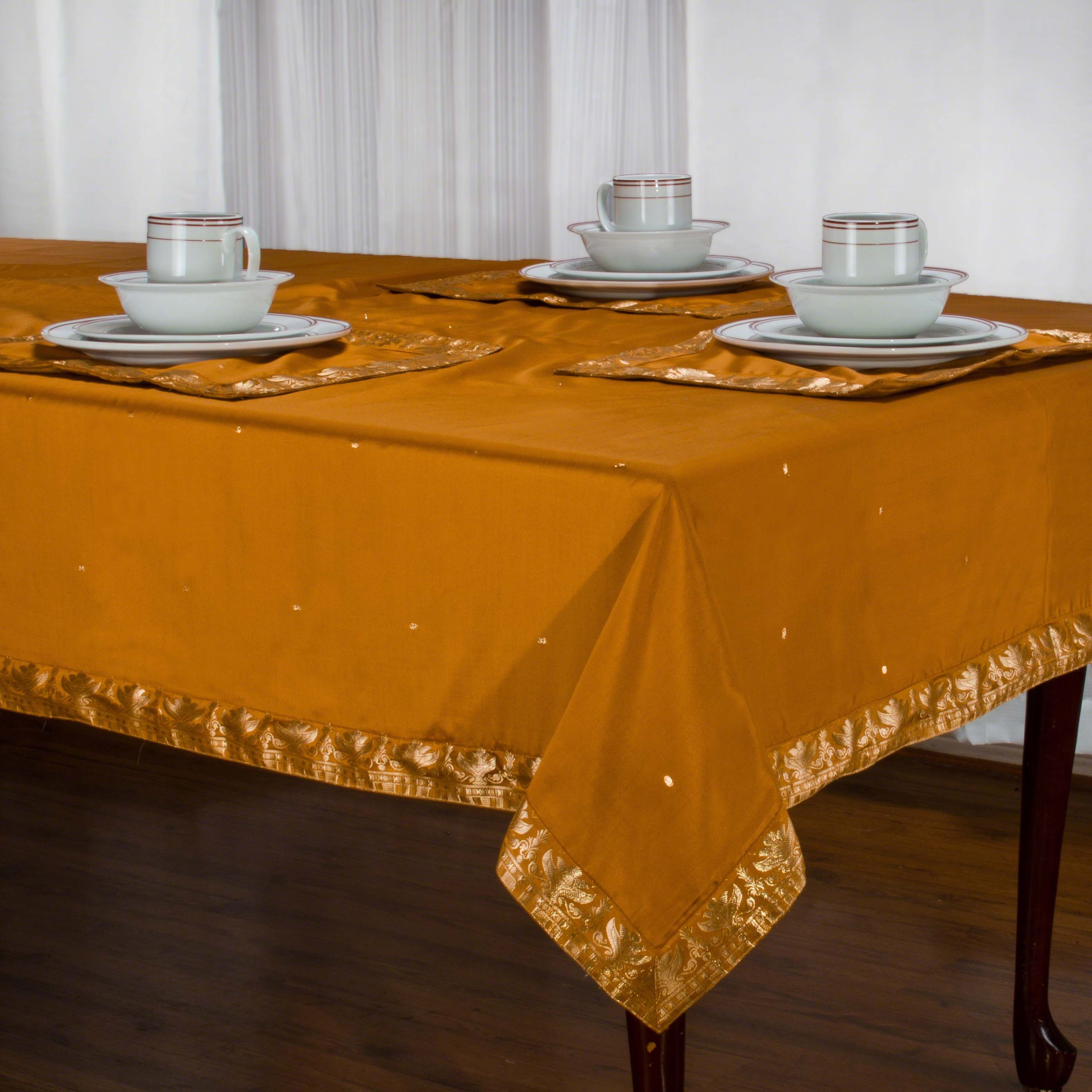 Mustard - Handmade Sari Tablecloth (India)