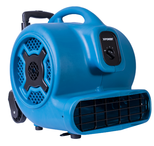 XPOWER P-800H 3/4 HP Air Mover with Telescopic Handle & Wheels