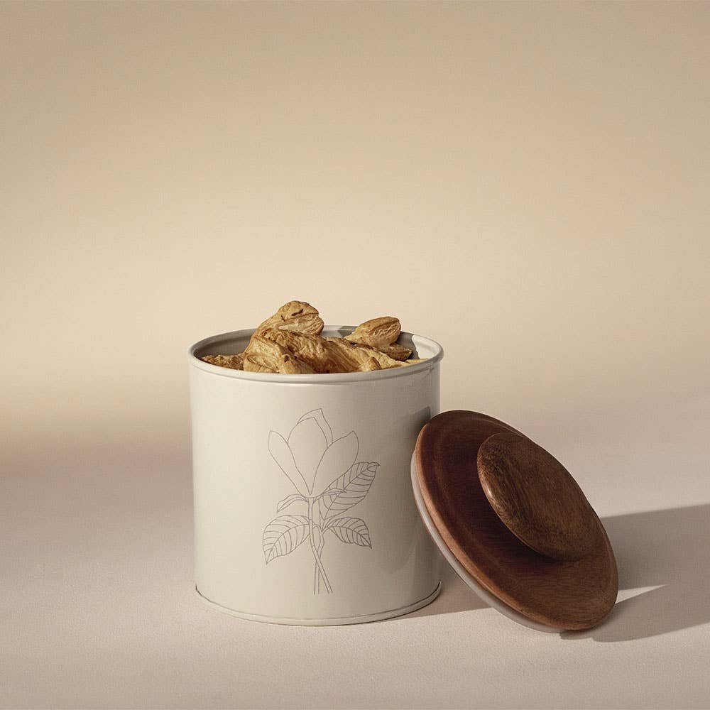 Canister With Wooden Lid Mango Wood