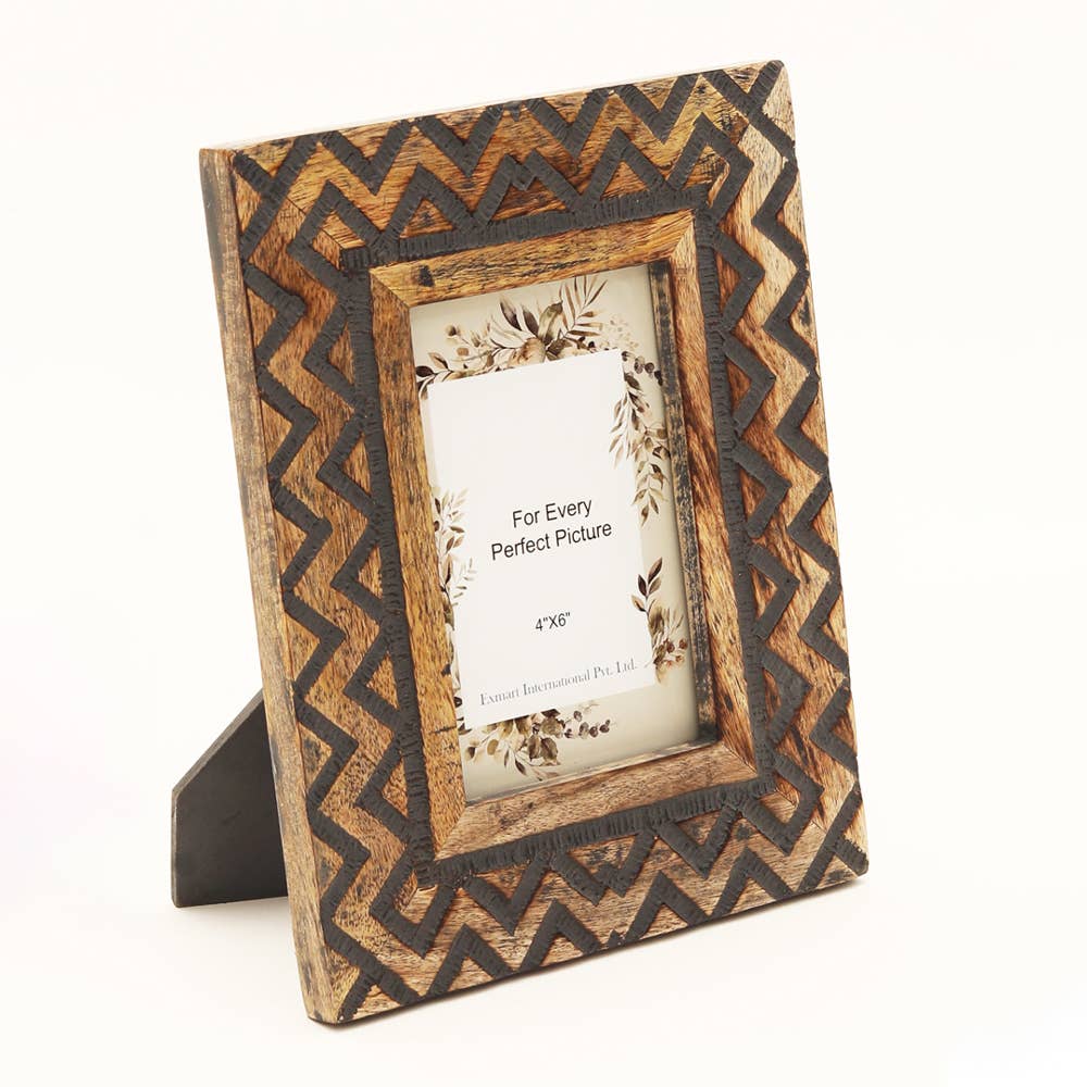 Carving Photo Frame 4'' X 6'' - Mango Wood