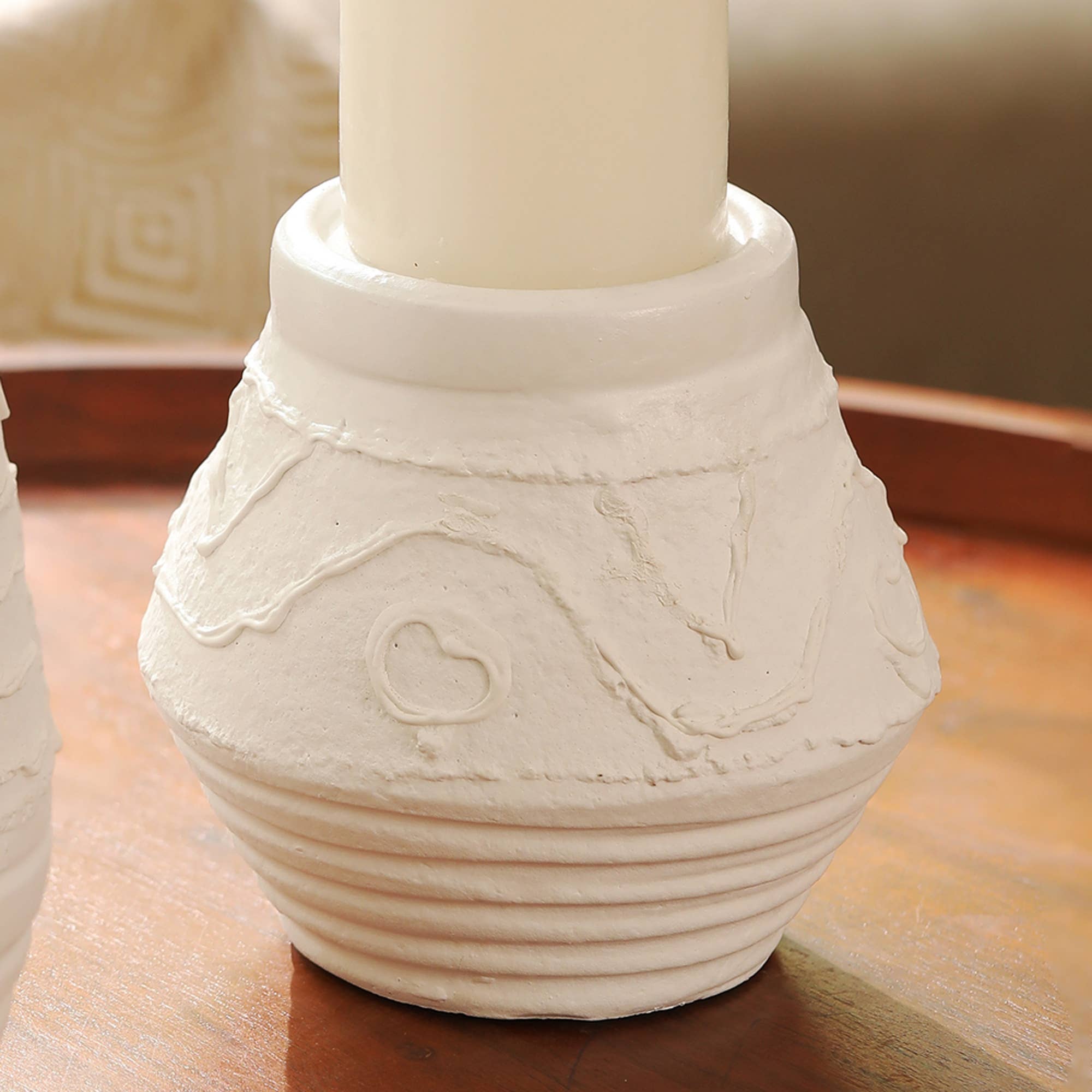 Elegant White Candle Holder for Timeless Decor