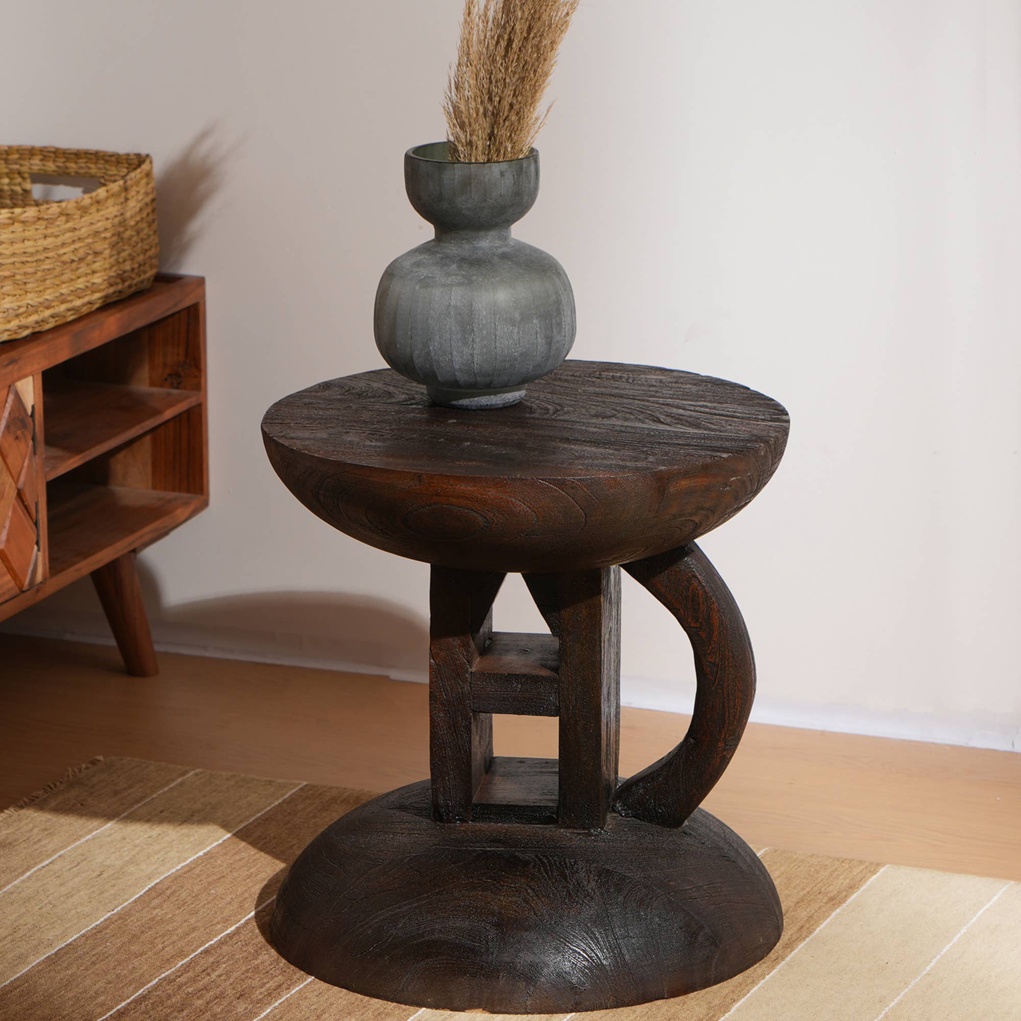 Vintage-Inspired Reclaimed Wood Side Table with Character