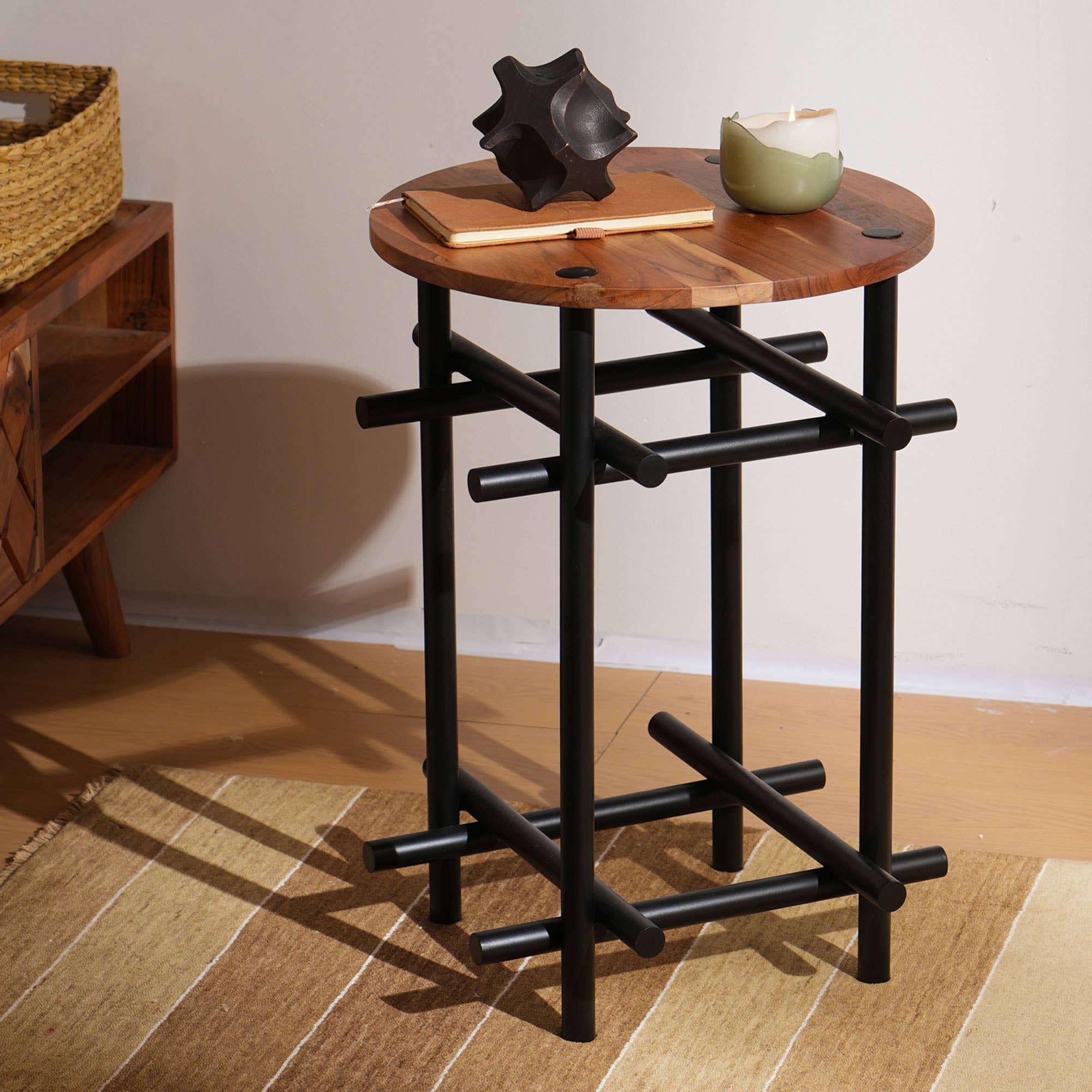 Wood & Iron Side Table