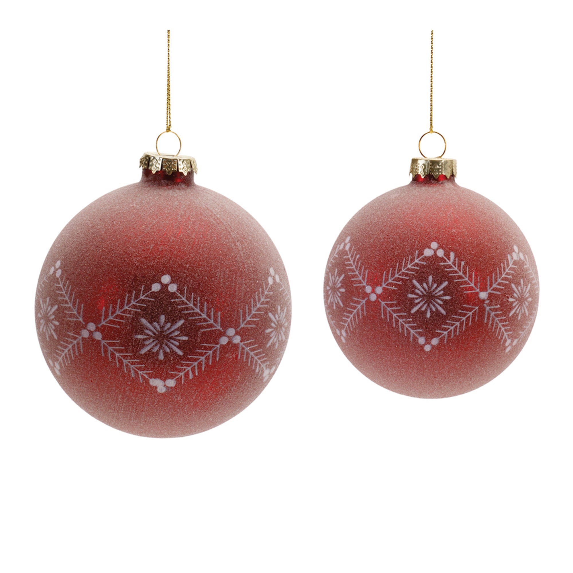 Etched Frost Glass Ball Ornament (Set of 6)