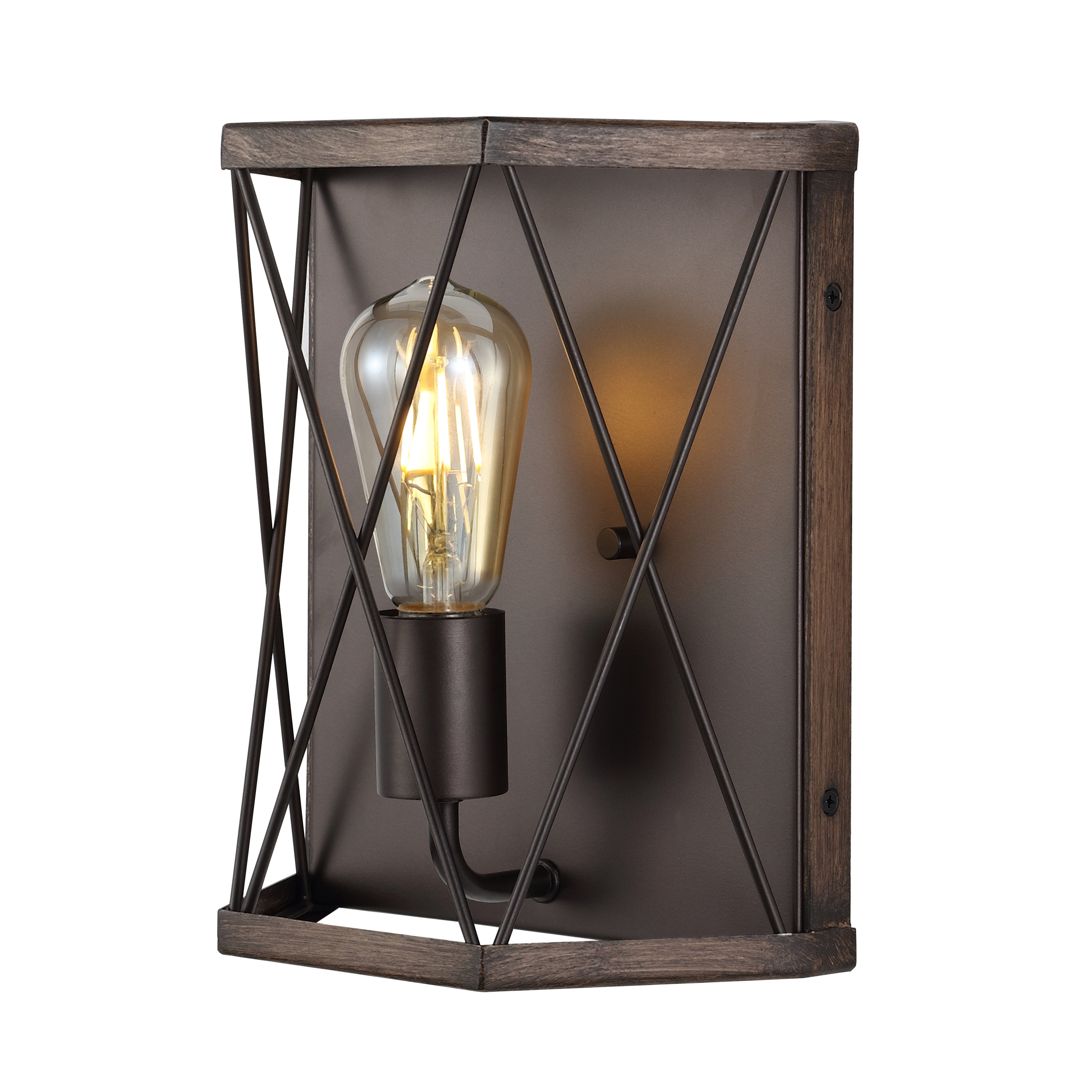 Liam 1-Light Rustic Farmhouse Iron LED Sconce