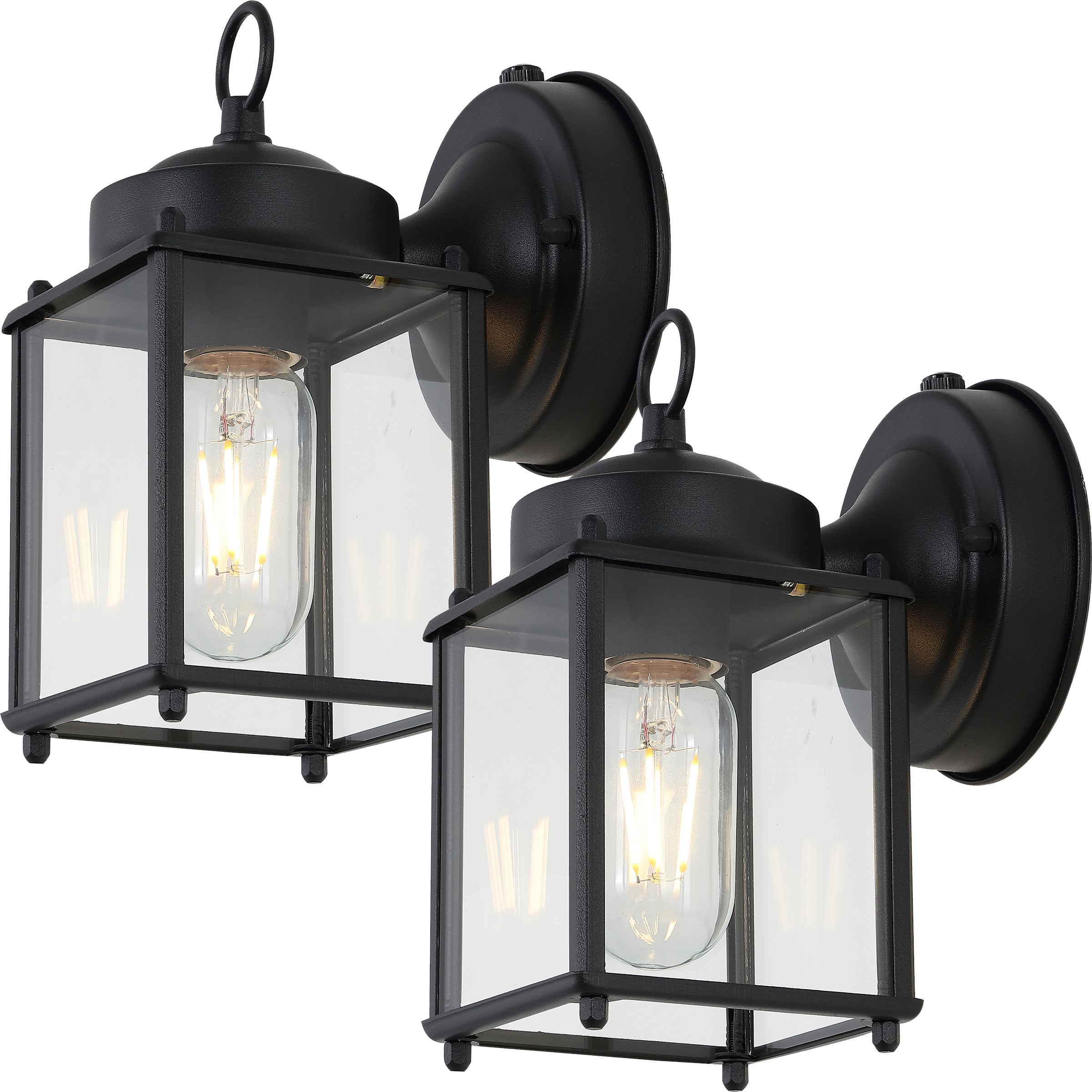 Boston 1-Light Farmhouse Industrial Iron/Glass Outdoor LED Sconce