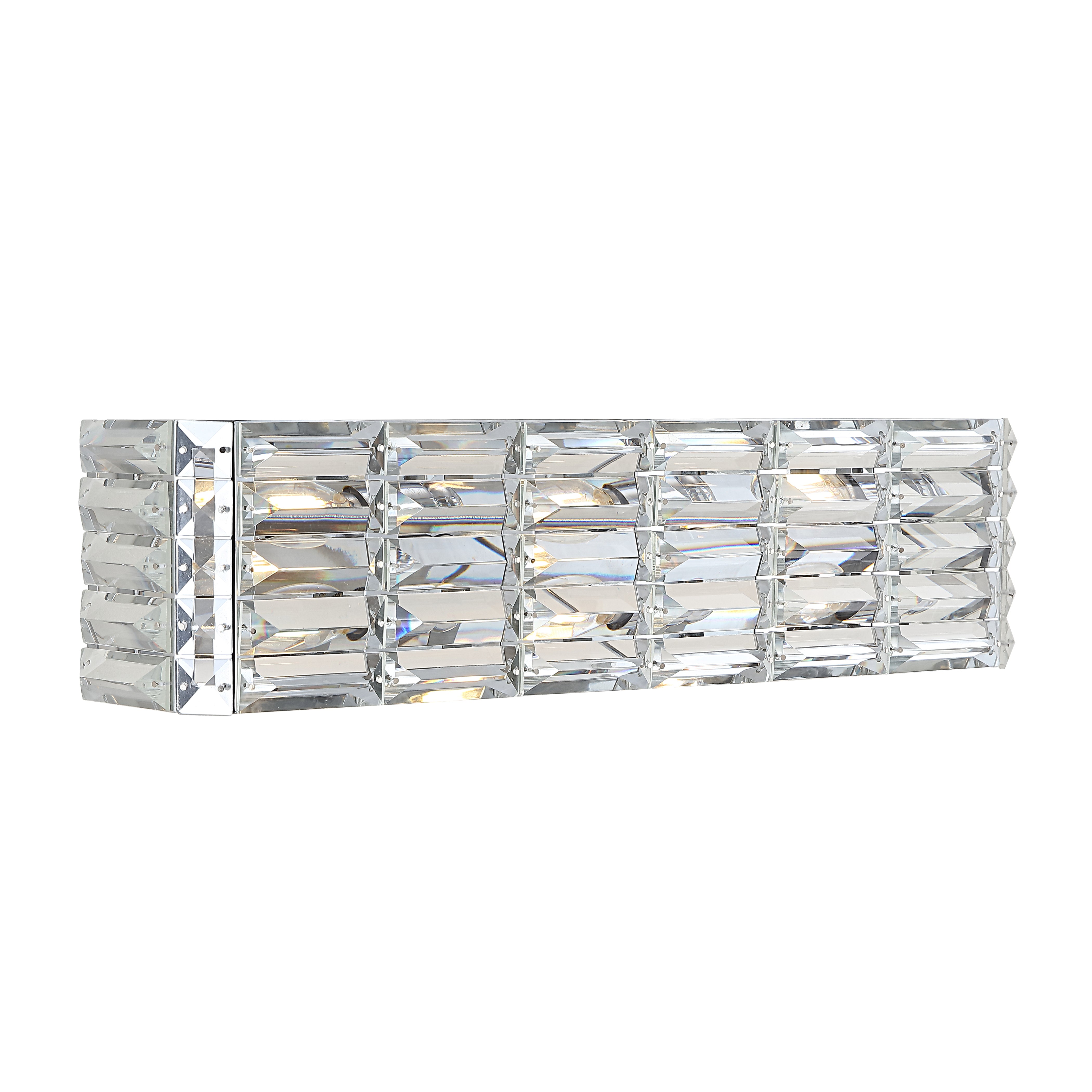 Evelyn 3-Light Iron/Crystal Glam Modern LED Vanity Light