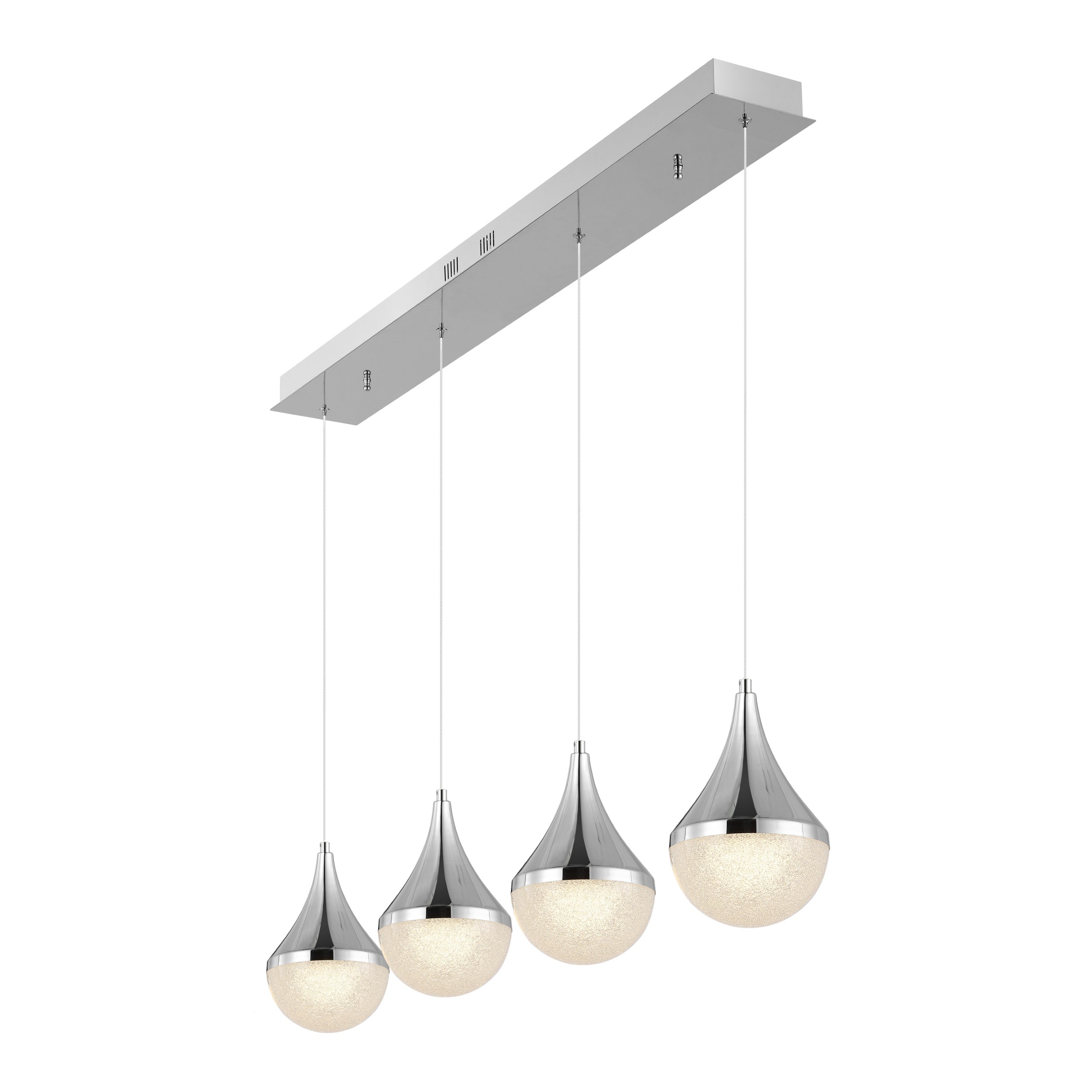 Elena 4-Light Modern Mid-Century Iron/Acrylic Integrated Linear LED Pendant