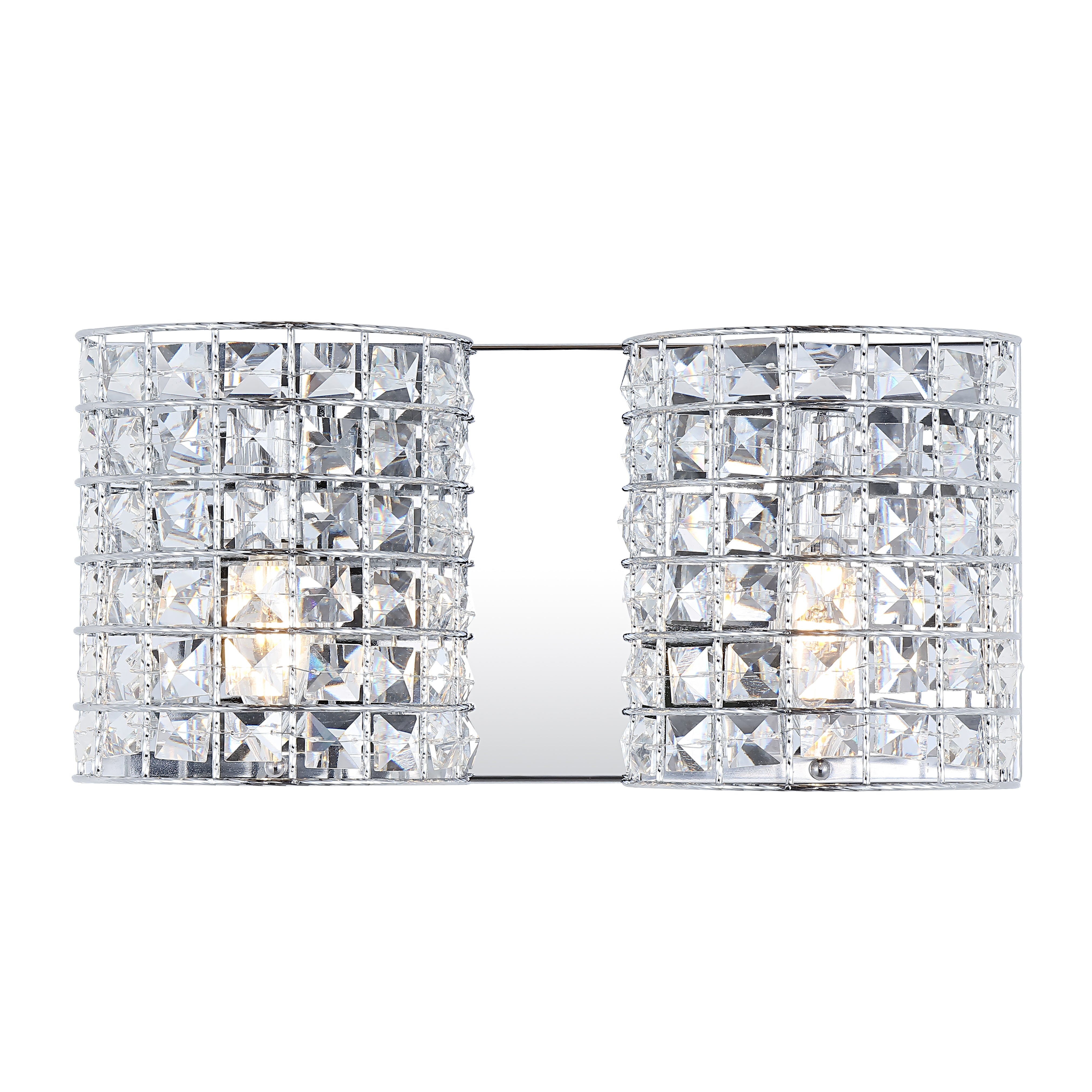 Clara 2-Light Metal/Crystal Classic Glam LED Vanity Light