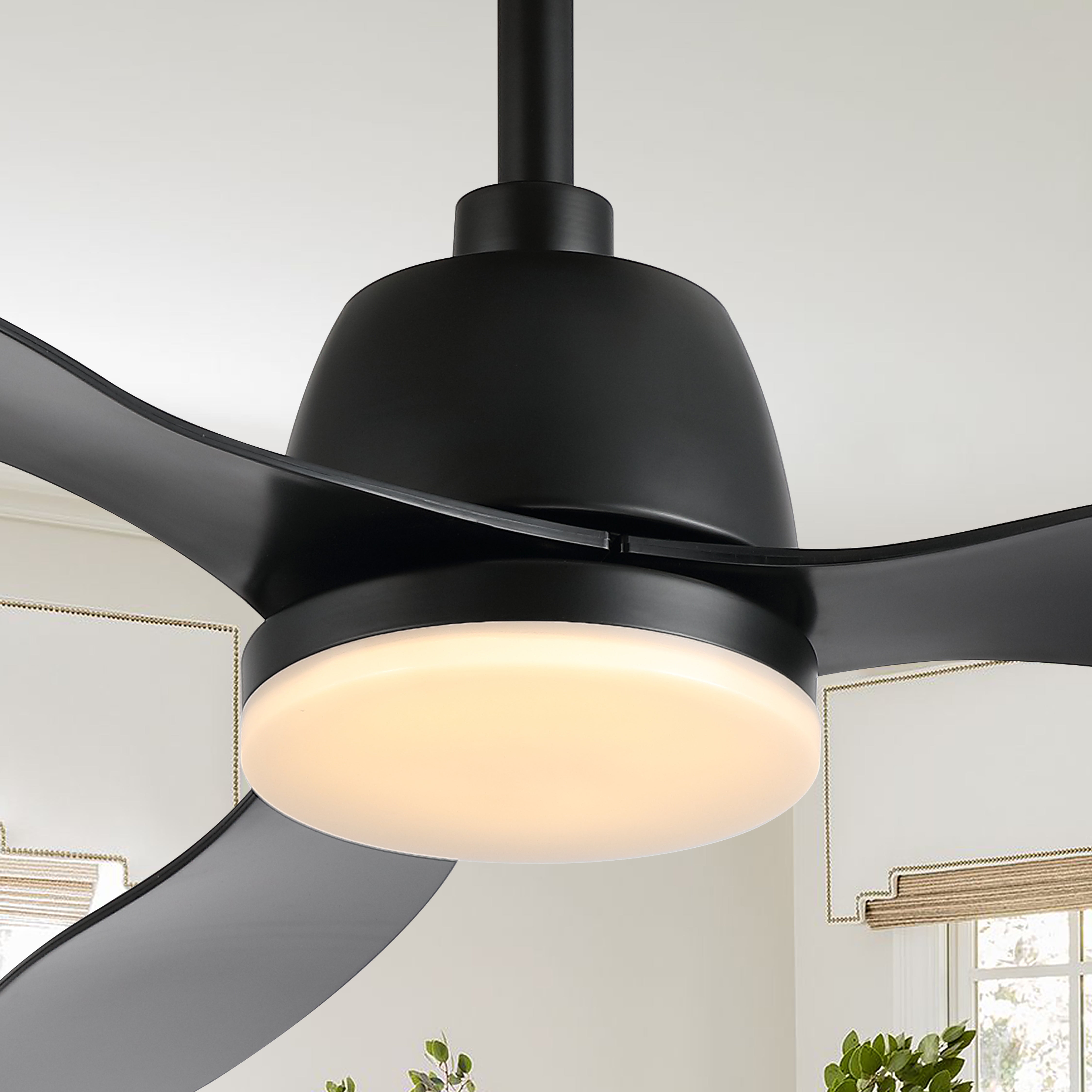 Audie 1-Light Classic Industrial Iron/Plastic Mobile-App/Remote-Controlled 6-Speed Propeller Integrated LED Ceiling Fan