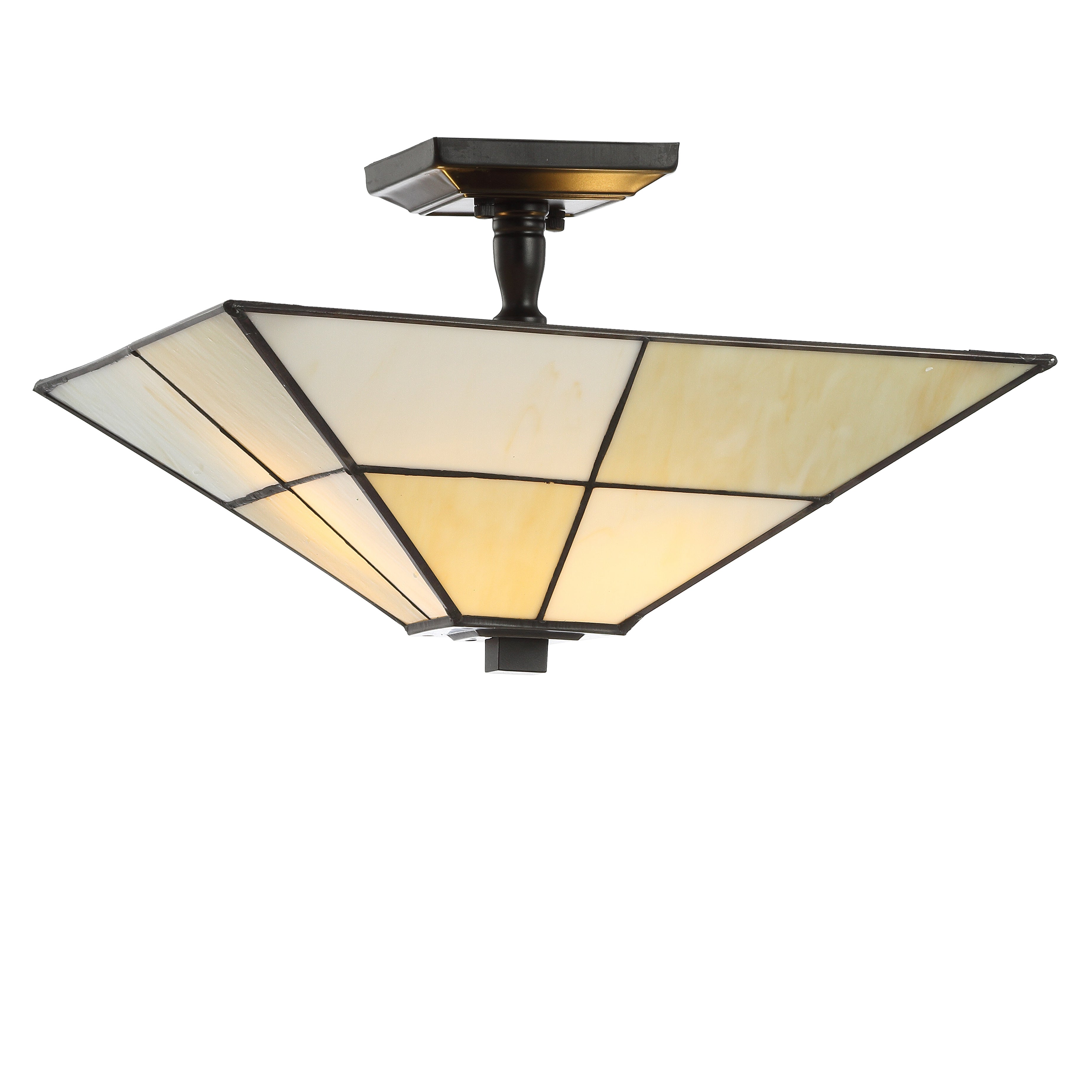 Juliana Tiffany-Style Glass/Metal LED Semi-Flush Mount