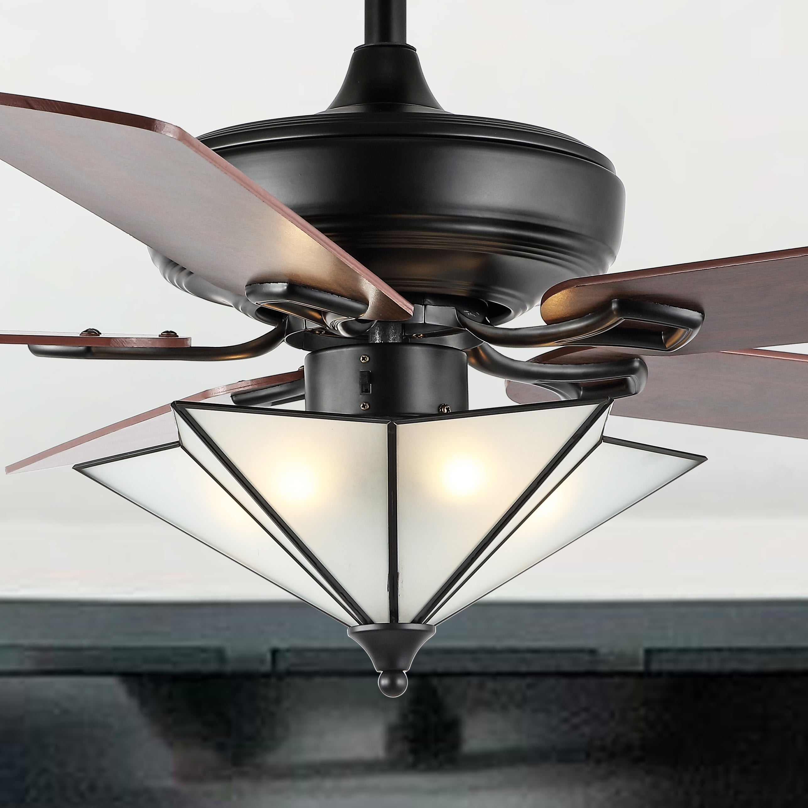 Moravia 5-Light Farmhouse Rustic Iron Star Shade LED Ceiling Fan With Remote