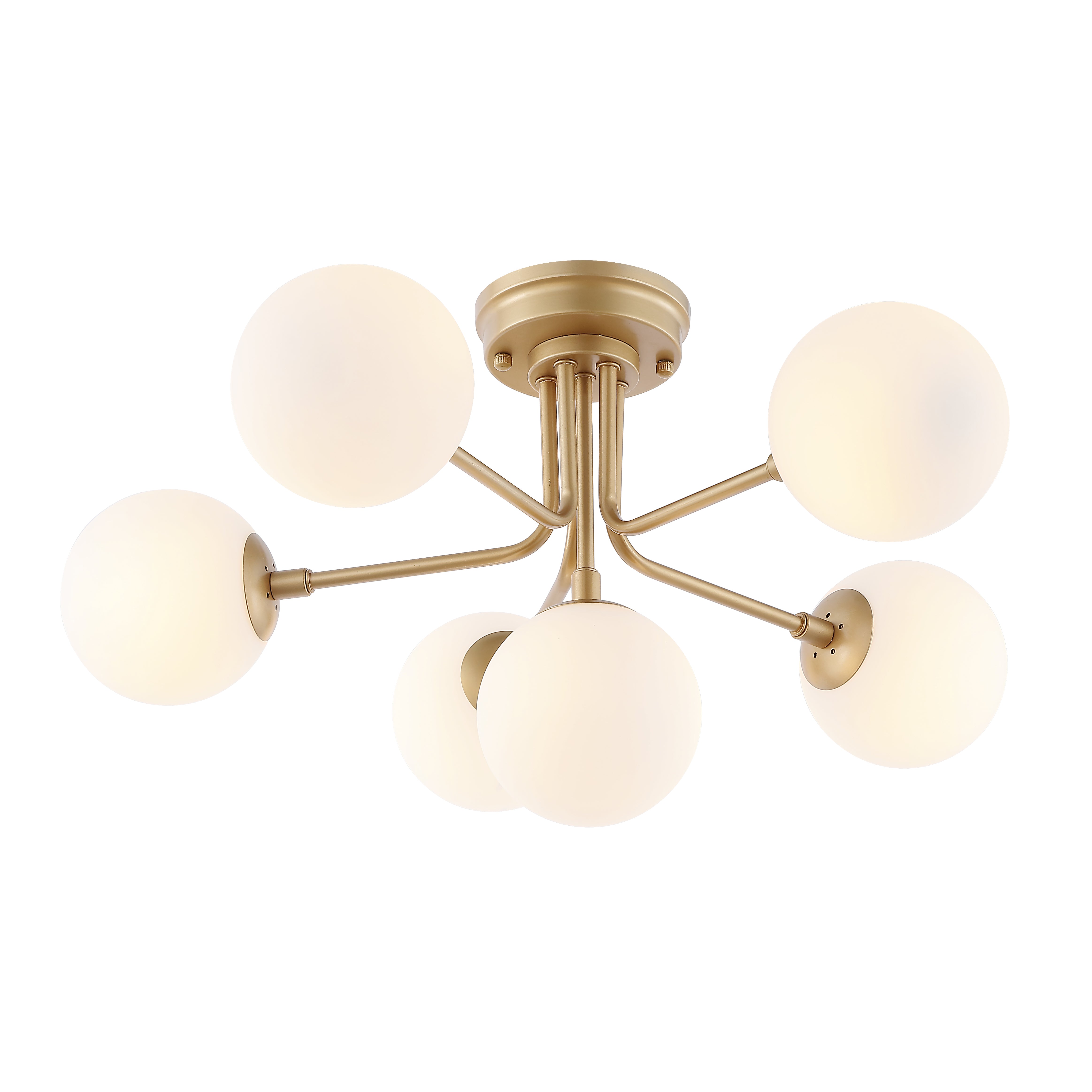 Olivier 6-Light Globe Modern Industrial Iron Bistro LED Semi Flush Mount