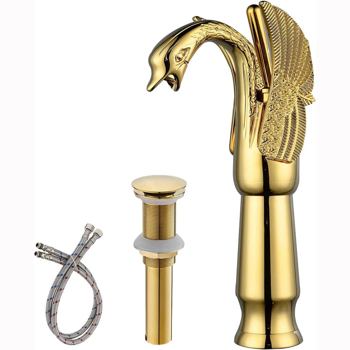 Swan Single Hole 1-Handle Bathroom Faucet Polished Gold