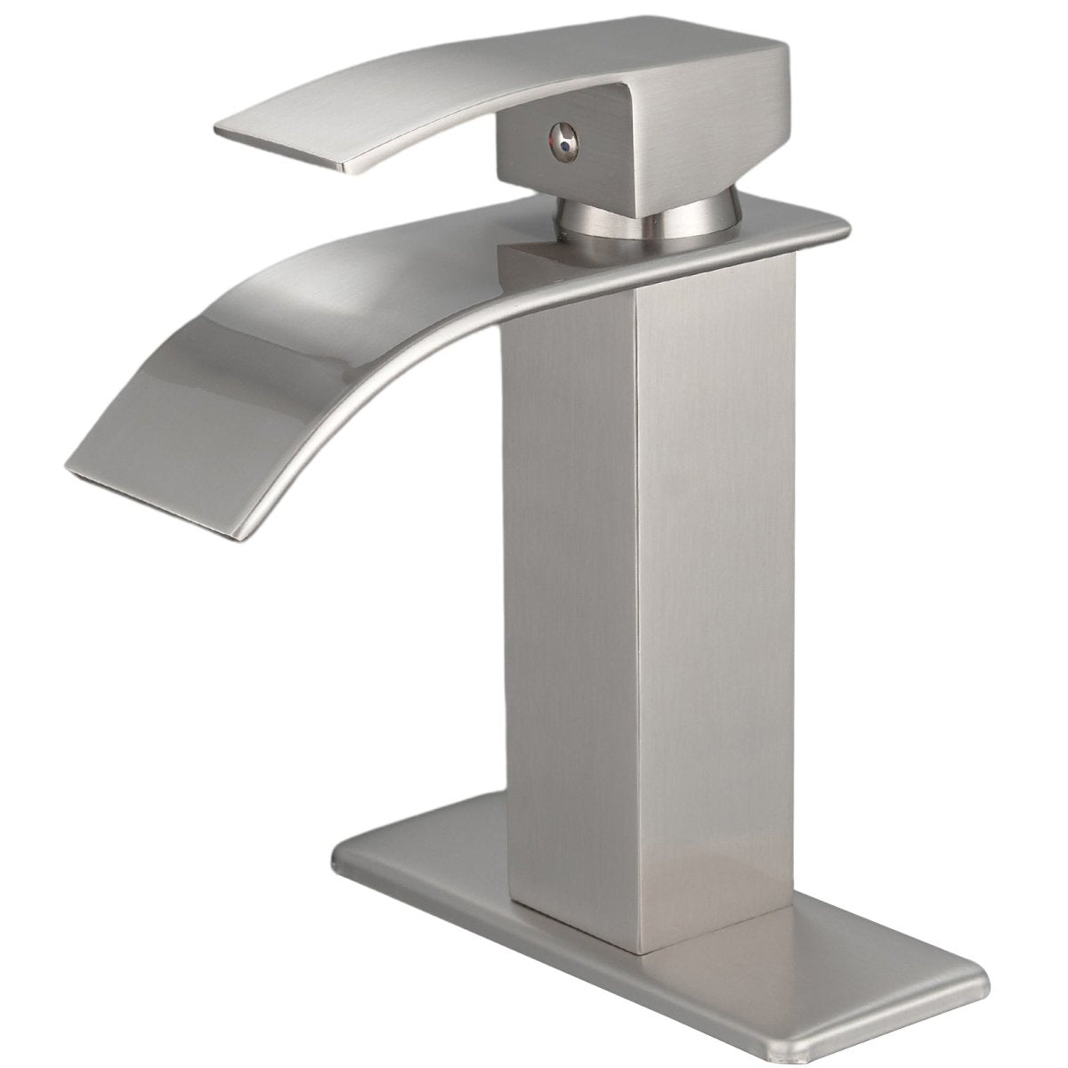 Waterfall Single Hole Bathroom Faucet Brushed Nickel