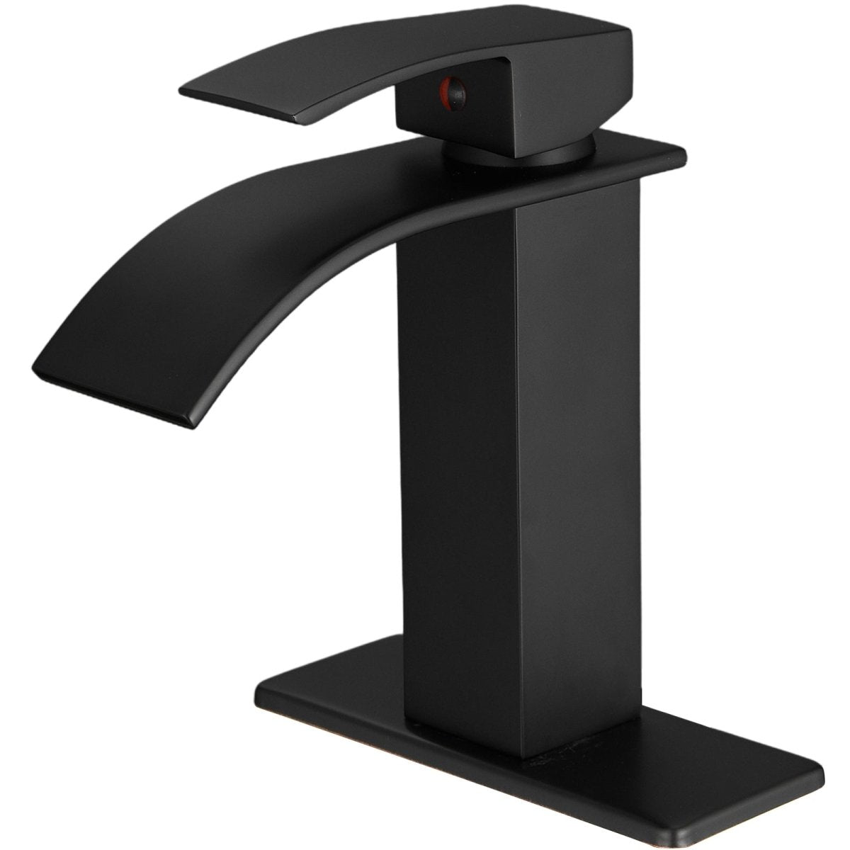 Waterfall Single Hole 1-Handle Bathroom Faucet Matte Black