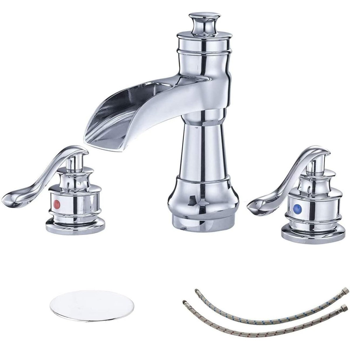 8 in Waterfall 2-Handle Bathroom Faucet Polished Chrome