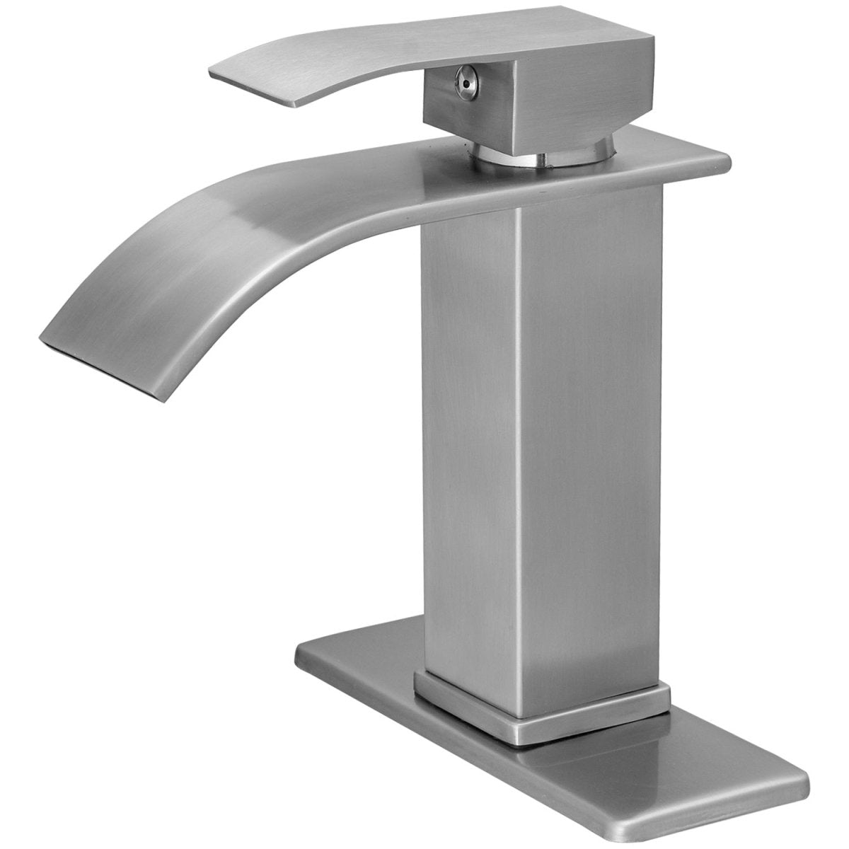 Waterfall Single Handle Single Hole Bathroom Faucet Nickel