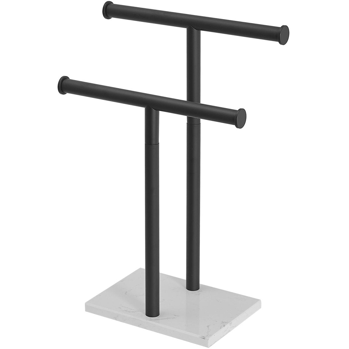 Toilet Paper Holder with Base 2-Tier Towel Racks Black