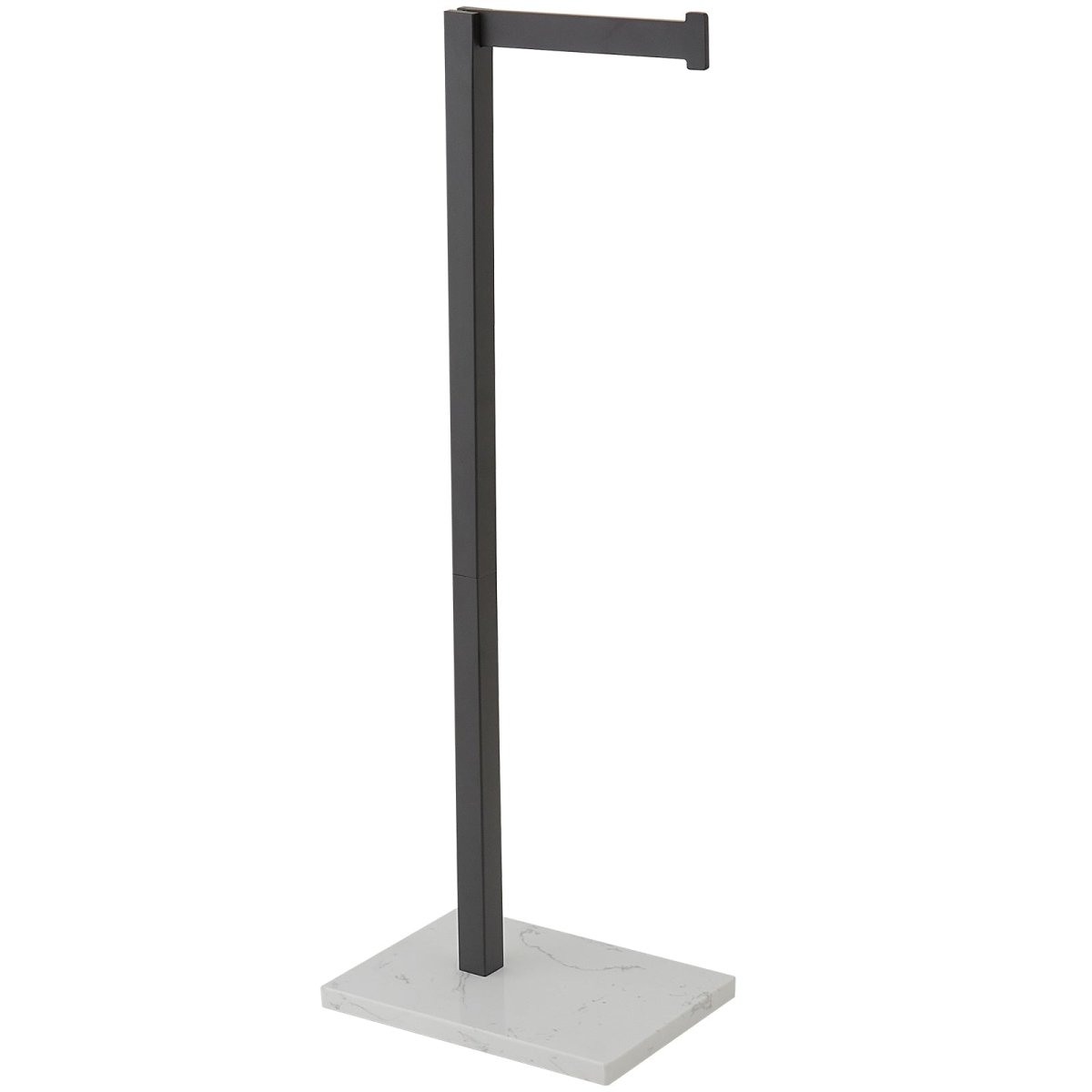 Freestanding Toilet Paper Holder with Marble Base Matte Black