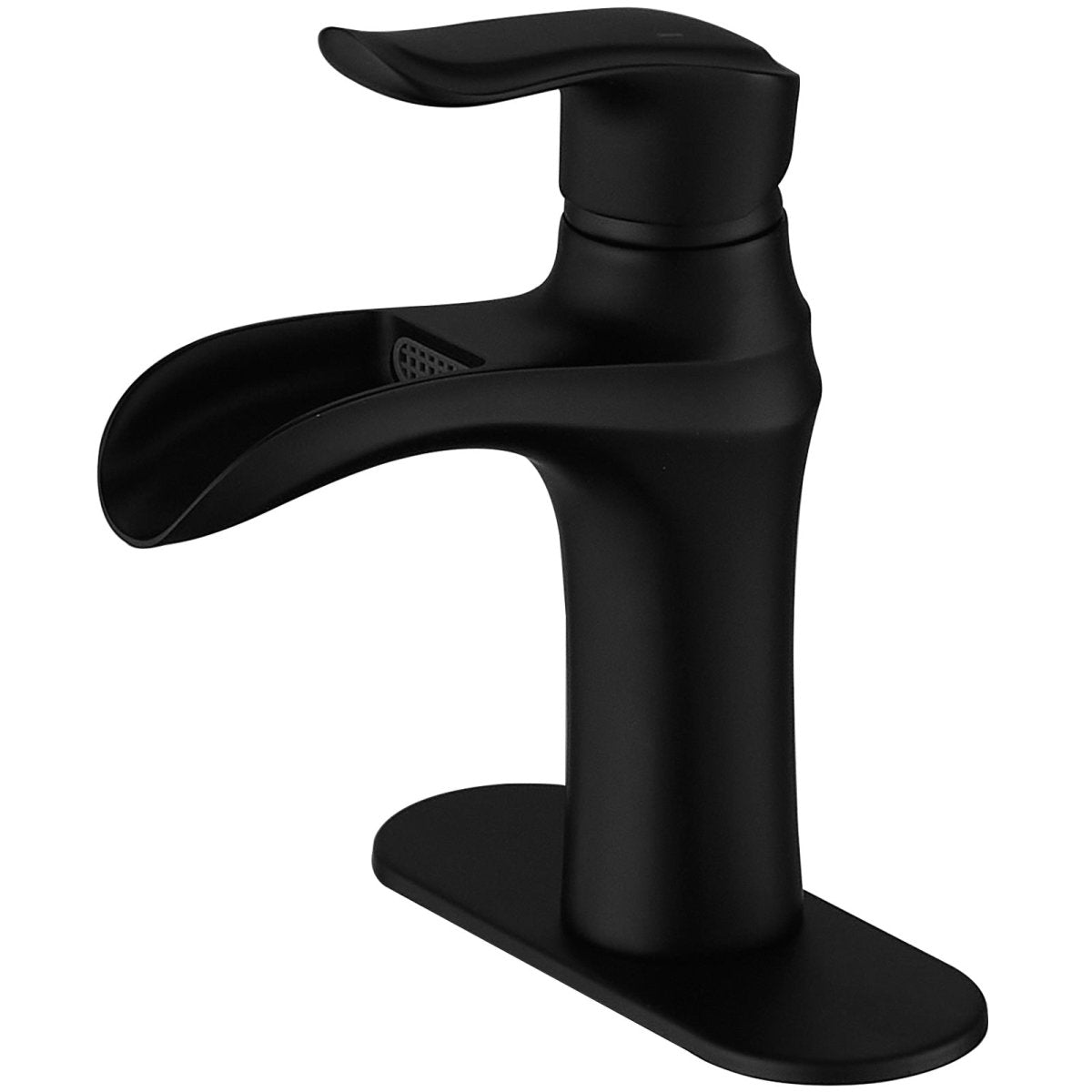 Single Hole Single Handle Waterfall Bathroom Faucet Matte Black