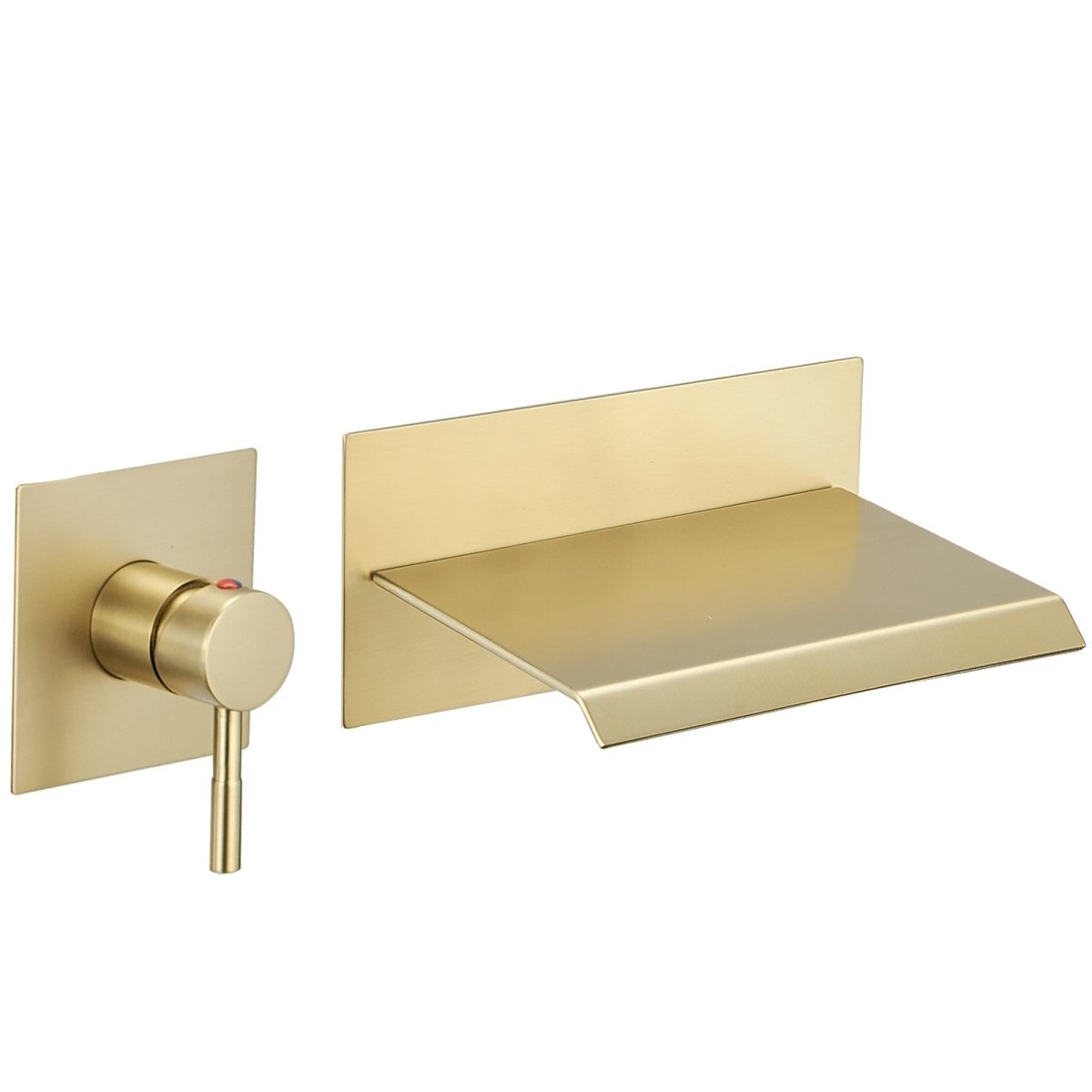 Single Handle Wall Mount Spout Waterfall Bathroom Faucet Gold