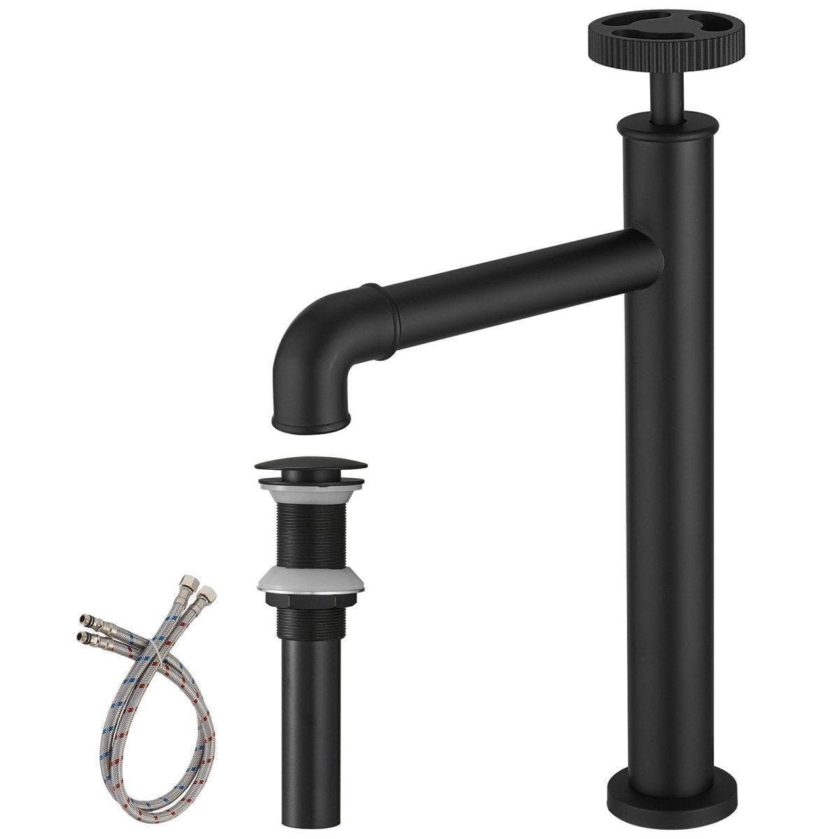 Industry Style Single Handle Vessel Sink Bathroom Faucet Black